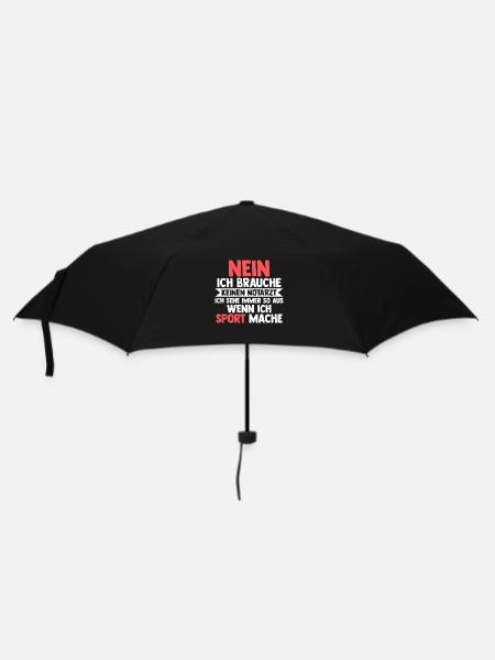 Sportmuffel Morgenmuffel Lustige Sprüche - Regenschirm (klein) - Schwarz