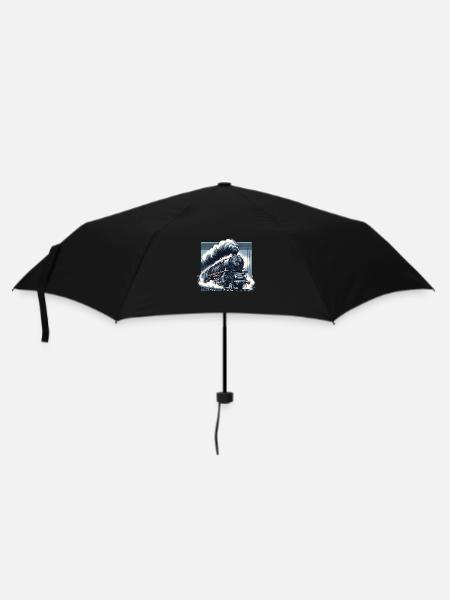 The Power of Steam - Graphic of a Steam Locomotive - Umbrella (small) - black
