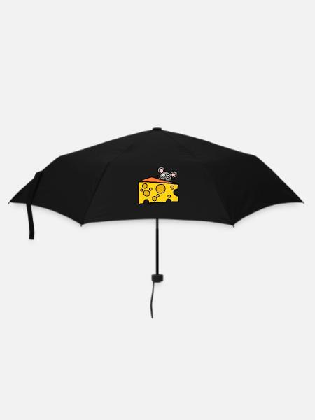 lustige Maus - Regenschirm (klein) - Schwarz
