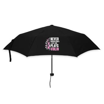 Unterschätze niemals ein Mädchen, das Geige spielt Geige - Regenschirm (klein) - Schwarz - Vorne
