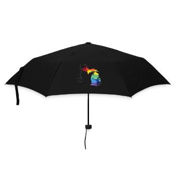 Michigan (USA) | echte Flagge | LGBTQIA+ Script - Regenschirm (klein) - Schwarz - Vorne