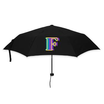 Letter f multicoloured - original gift idea - Umbrella (small) - black - Front