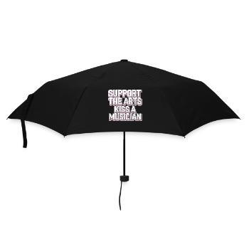 Support The Arts Kiss A Musician 3 - Regenschirm (klein) - Schwarz - Vorne
