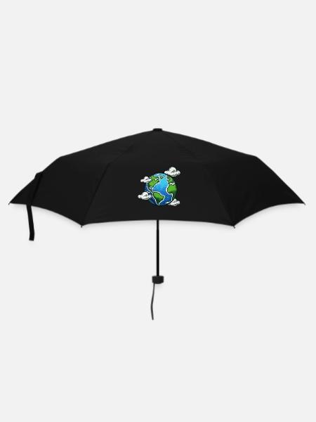 erde - Regenschirm (klein) - Schwarz