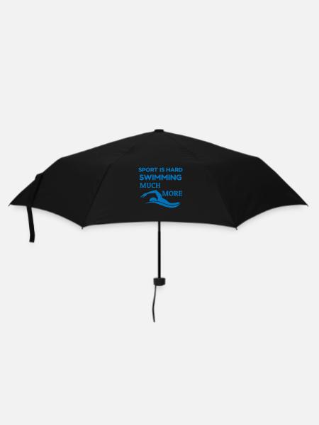 Nageur passionné - Le sport est une citation difficile - Parapluie standard - noir