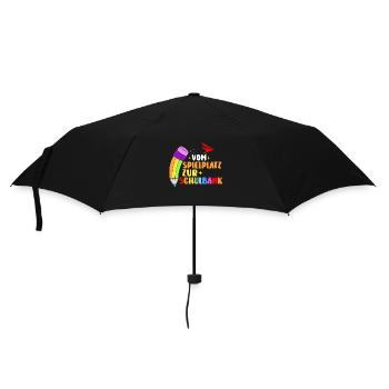 Jeunes quittant les garderies pour la rentrée scolaire Inscription des enfants à l’école - Parapluie standard - noir - Devant