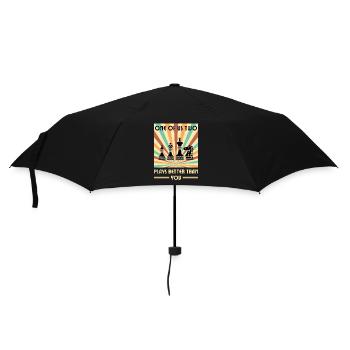 Einer von uns beiden spielt besser als du Schach - Regenschirm (klein) - Schwarz - Vorne