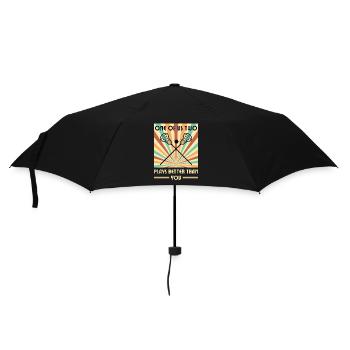 Einer von uns beiden spielt besser als du Lacrosse - Regenschirm (klein) - Schwarz - Vorne