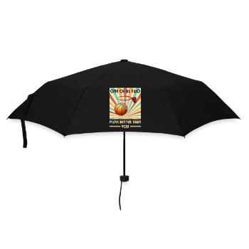 Einer Von Uns Beiden Spielt Besser Basketball - Regenschirm (klein) - Schwarz - Vorne
