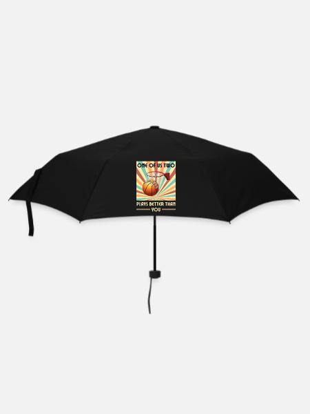 Einer Von Uns Beiden Spielt Besser Basketball - Regenschirm (klein) - Schwarz