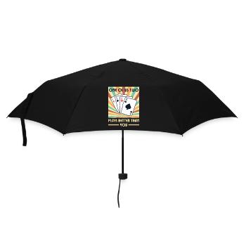 Einer Von Uns Beiden Spielt Besser Als Du Poker - Regenschirm (klein) - Schwarz - Vorne