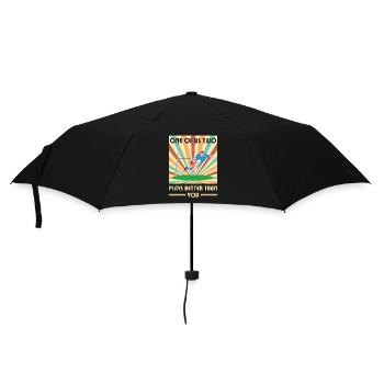 Einer Von Uns Beiden Spielt Besser Als Du - Regenschirm (klein) - Schwarz - Vorne