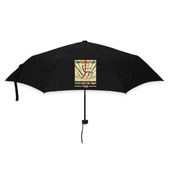 Einer Von Uns Beiden Spielt Besser Volleyball Als - Regenschirm (klein) - Schwarz - Vorne