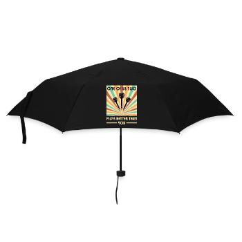 Einer Von Uns Beiden Spielt Besser Als Du Dart - Regenschirm (klein) - Schwarz - Vorne