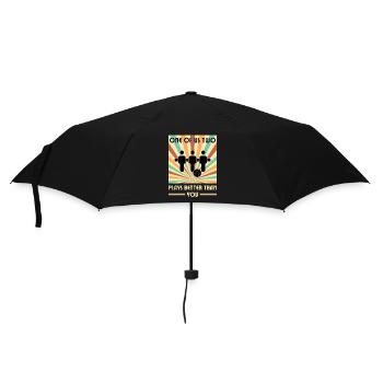 Einer Von Uns Beiden Spielt Besser Tischfußball - Regenschirm (klein) - Schwarz - Vorne