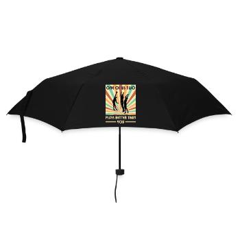 Einer Von Uns Beiden Spielt Besser Volleyball Als - Regenschirm (klein) - Schwarz - Vorne
