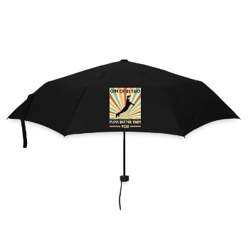 Einer Von Uns Beiden Spielt Besser Als Du Frisbee - Regenschirm (klein) - Schwarz - Vorne