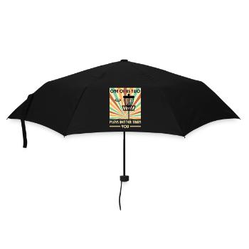 Einer Von Uns Beiden Spielt Besser Als Du Frisbee - Regenschirm (klein) - Schwarz - Vorne