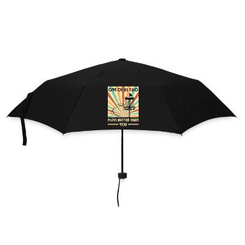 Einer Von Uns Beiden Spielt Besser Als Du Frisbee - Regenschirm (klein) - Schwarz - Vorne