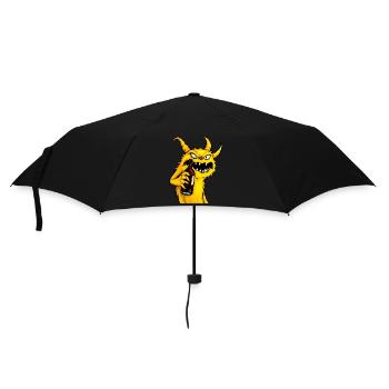 Trink Monster Gelb Nr 2 - Regenschirm (klein) - Schwarz - Vorne