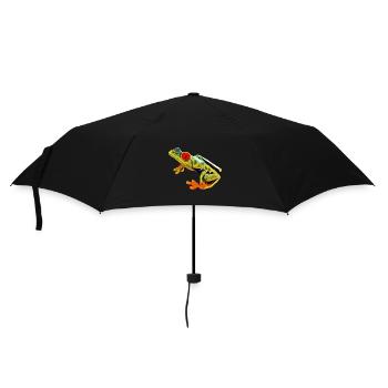 Rotäugiger Laubfrosch Exotisches Haustier Niedlich - Regenschirm (klein) - Schwarz - Vorne