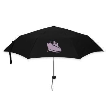 Kreuzfahrtschiff Silhouette Minimalistisch Meer - Regenschirm (klein) - Schwarz - Vorne