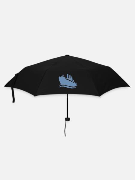 Silhouette de bateau de croisière mer minimaliste - Parapluie standard - noir