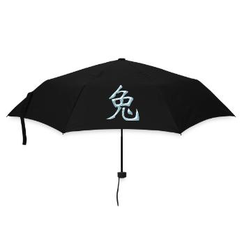 Hase / Chinesisches Tierkreiszeichen - Regenschirm (klein) - Schwarz - Vorne