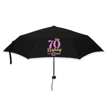 70 Birthday Queen 70 Years Gift Wife - Umbrella (small) - black - Front