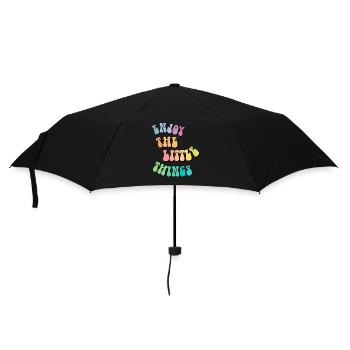 Enjoy little things - Gift idea - Gift - Umbrella (small) - black - Front