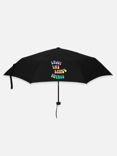 Enjoy little things - Geschenkidee - Geschenk - Regenschirm (klein) - Schwarz