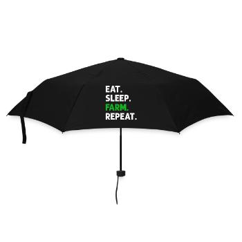 Eat Sleep Farm Repeat Funny Farming Farmer - Umbrella (small) - black - Front