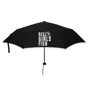 Reel Girls Fish Femelle Femme Basse Pêche Rétro - Parapluie standard - noir - Devant