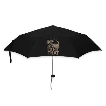 Ich würde diesen lustigen Baseball-Fan treffen - Regenschirm (klein) - Schwarz - Vorne