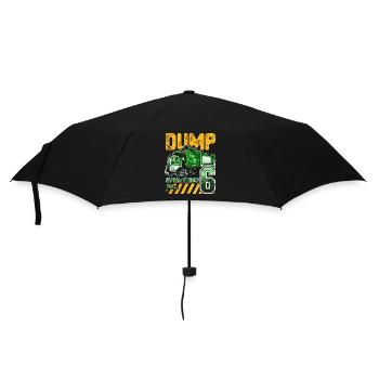 Garbage Truck 6th Birthday 6 Years Old Birthday - Umbrella (small) - black - Front