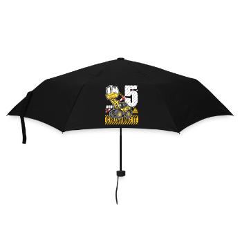I'm 5 & Crushing It 5th Birthday Boys Excavator - Umbrella (small) - black - Front