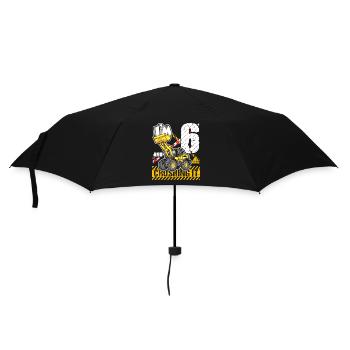 I'm 6 & Crushing It 6th Birthday Boys Excavator - Umbrella (small) - black - Front