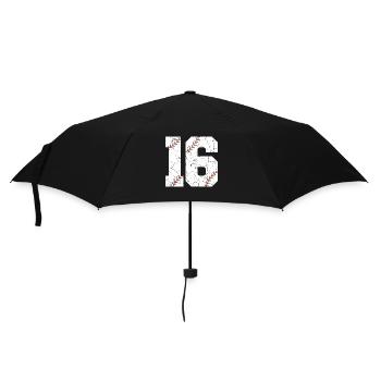Kids 16th Birthday Baseball Player 16 Years Old - Umbrella (small) - black - Front