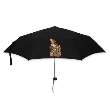 Bearded Dragon Reptile Keeper Beardie Retro - Umbrella (small) - black - Front