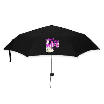Ich liebe meine Frau - Regenschirm (klein) - Schwarz - Vorne