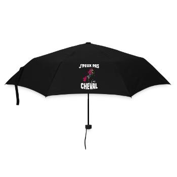Je Peux Pas J'ai Cheval Cadeau Fleuri - Parapluie standard - noir - Devant