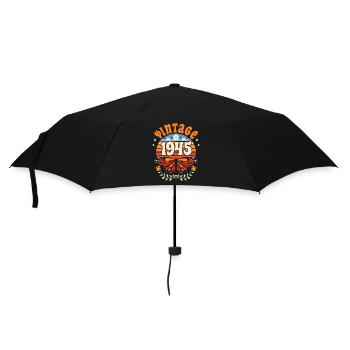 Butterfly Year 1945 Woman 80 Years Anniversary - Umbrella (small) - black - Front