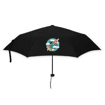 Fusée rétro (cercles) - Parapluie standard - noir - Devant
