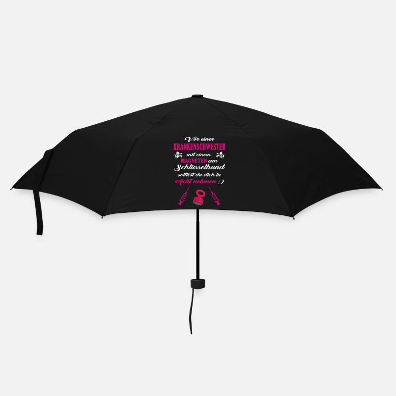 Achtung vor der Krankenschwester – Mit Humor - Regenschirm (klein) - Schwarz