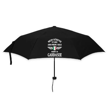 Gardasee Sehnsucht – Entspannung pur am Wasser - Regenschirm (klein) - Schwarz - Vorne