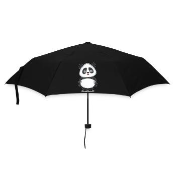 Panda Polygon - Regenschirm (klein) - Schwarz - Vorne