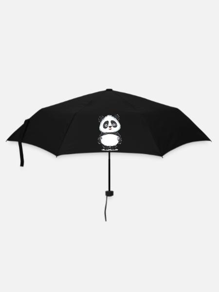 Panda Polygon - Regenschirm (klein) - Schwarz