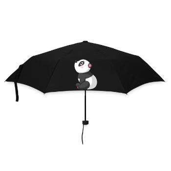 Dreaming cartoon panda - Umbrella (small) - black - Front