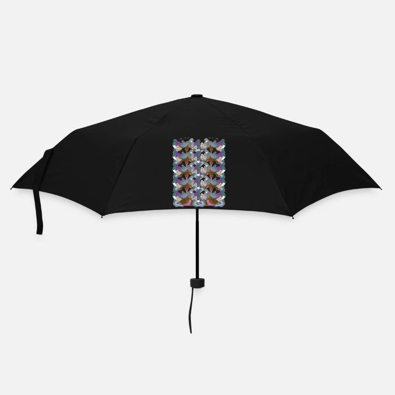 Psychedelic Pigeon Friends - Regenschirm (klein) - Schwarz