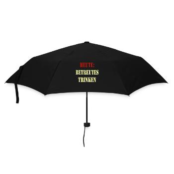 Spruch - Betreutes Trinken - Regenschirm (klein) - Schwarz - Vorne